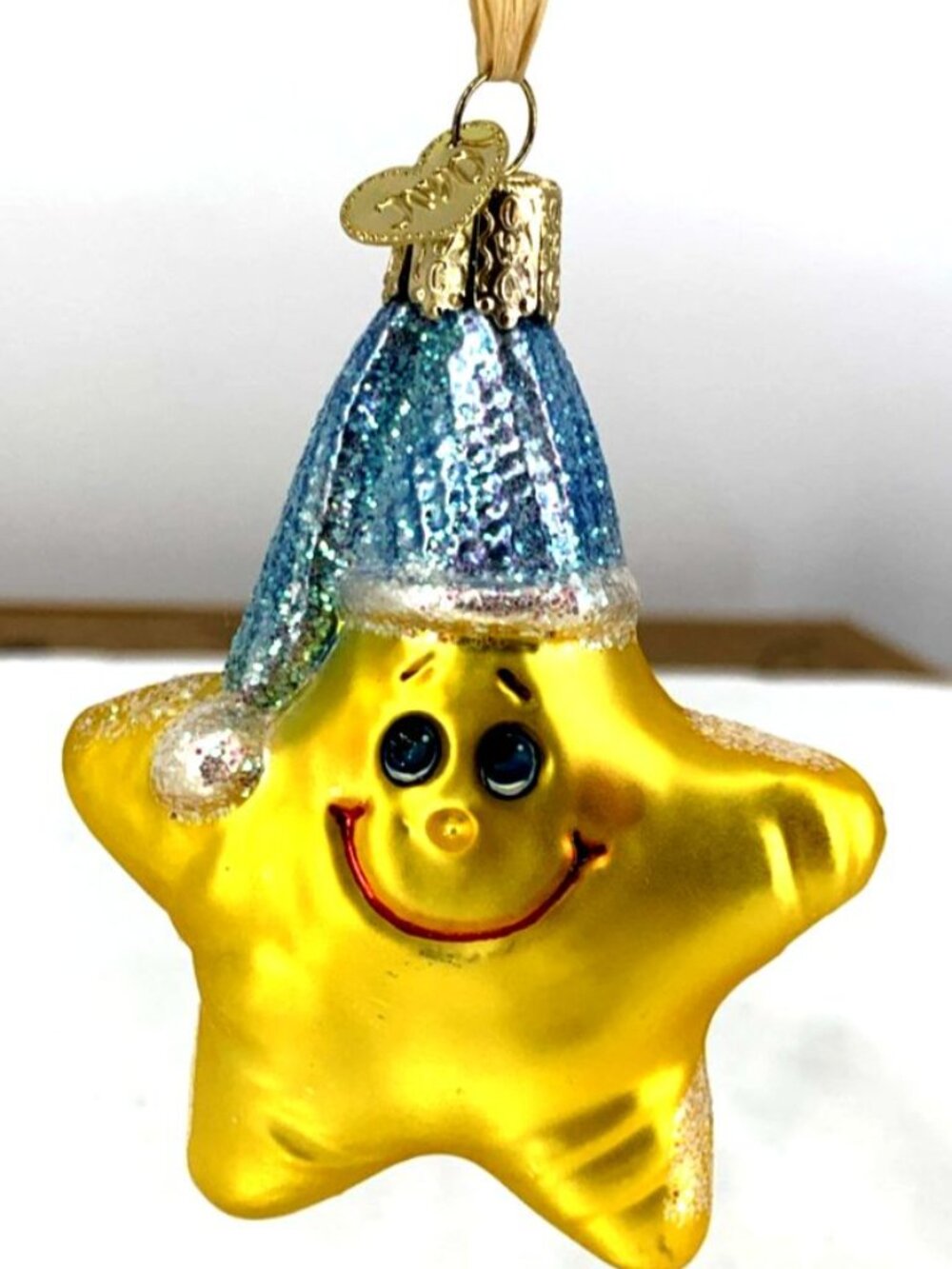 Old World Christmas Radiant Star Glass Ornament Small Gold 3.5"